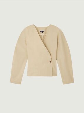 NWT soeur Beige Dilly Tailored Linen blend Jacket